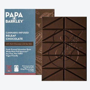 Papa & barkley - RELEAF SOLVENTLESS ROSIN DARK  SEA SALT CHOCOLATE-CHOCOLATE-20PK-(100MG THC)