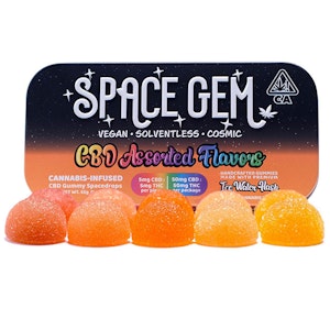 Space gem - 1:1 CBD ASSORTED FLAVORS-GUMMY-10PK-(50MG THC/50MG CBD)