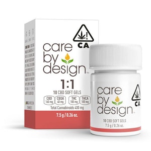 Care by design - 1:1 CBD SOFT GEL-CAPSULE-10PK-(160MG CBD/100MG THC)